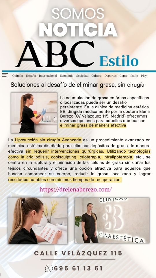 Clinica Dra Elena Berezo en ABC Estilo. Eliminar Grasa sin Cirugía