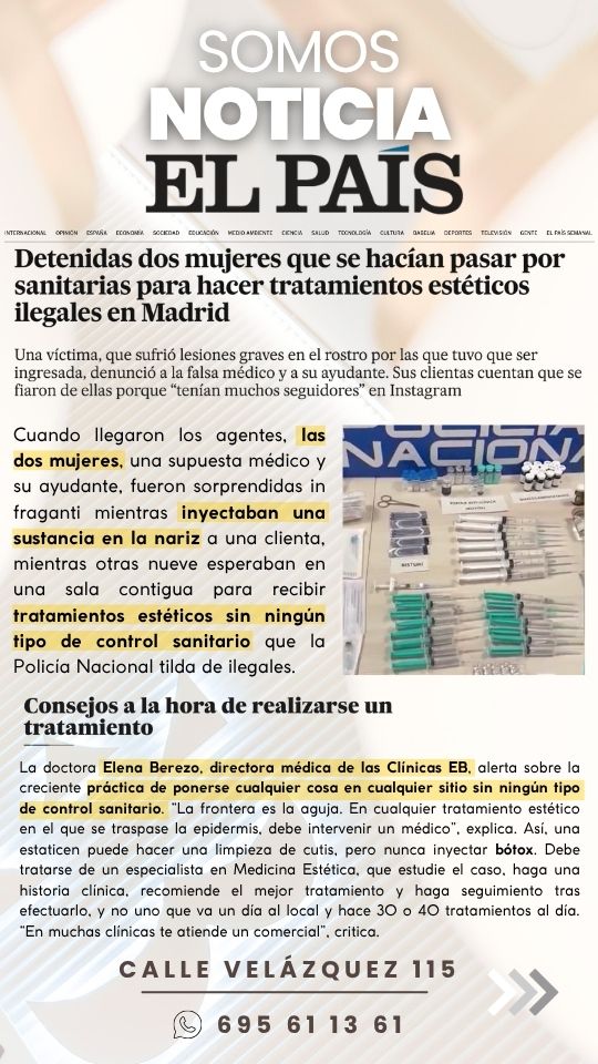 Clinicas Medicina Estética EB en el Pais. Dra Elena Berezo