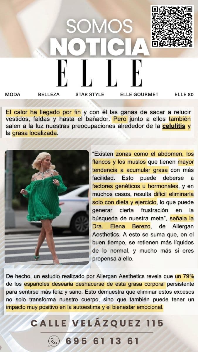 revista elle celulitis grasa localizada en la Clinica EB somos noticia
